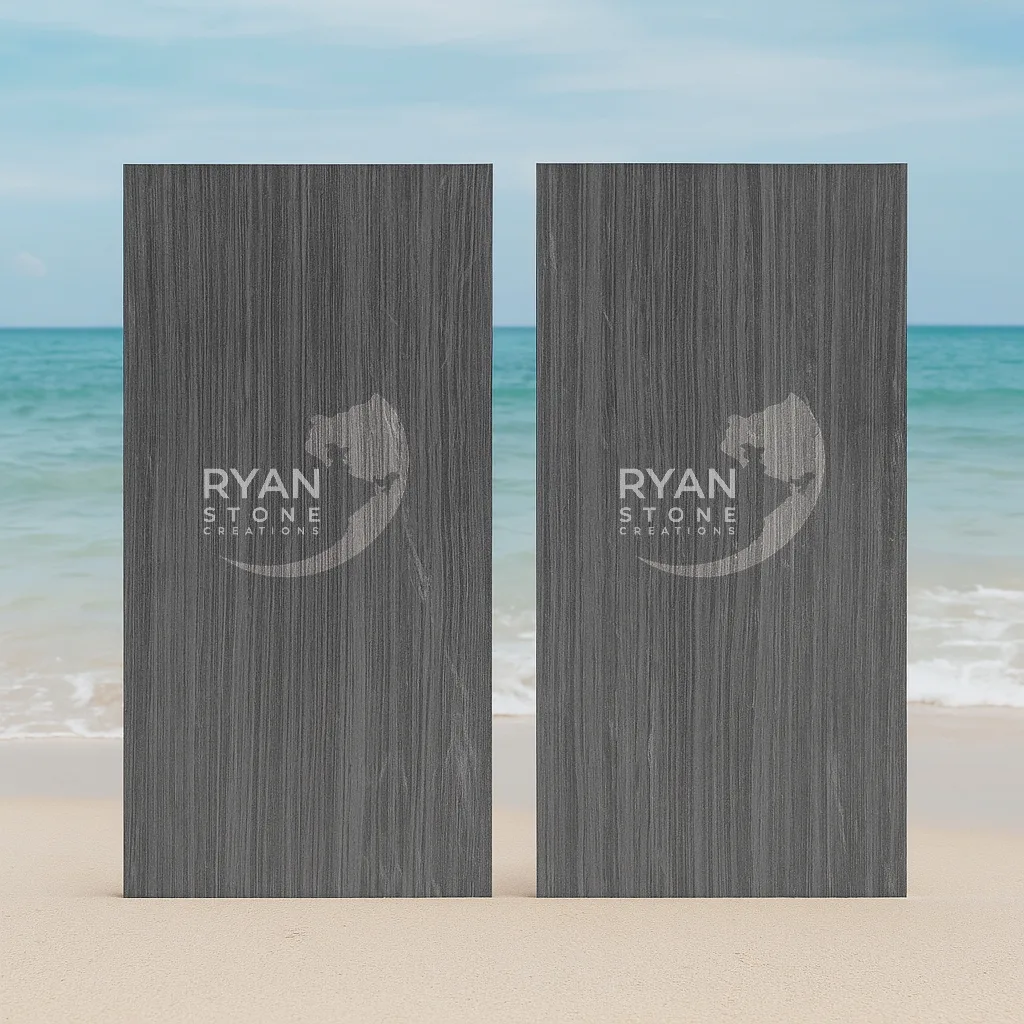 Monsoon Black Marble flexible stone veneer variations by Ryan Stone Creations