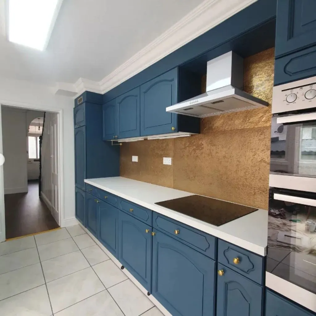 Metallic Gold Art Decor backsplash application