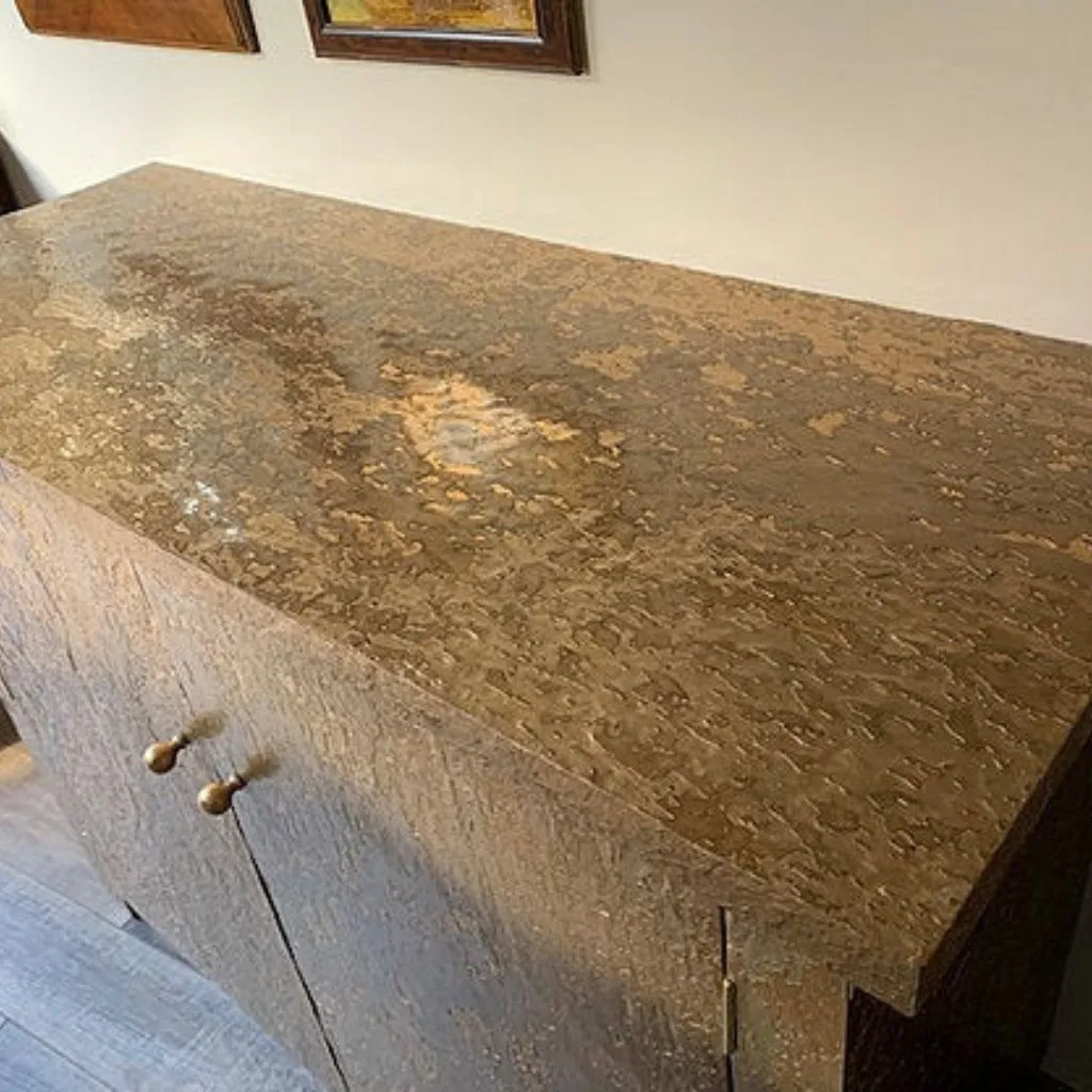Metallic Gold Art Decor Veneer used on a Furniture Design