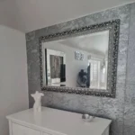 Metallic Silver Art decor veneer used on mirror wall