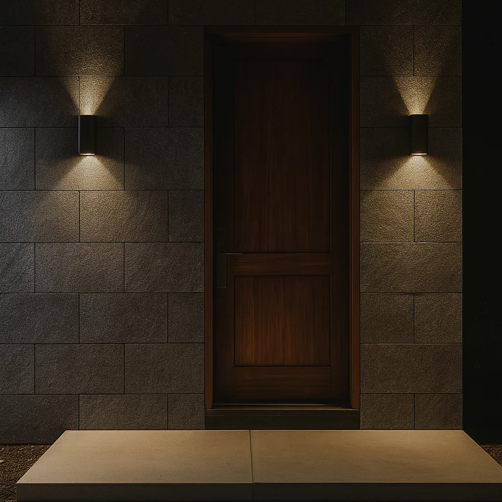 Black Shimmer flexible stone veneer sheet used on facade
