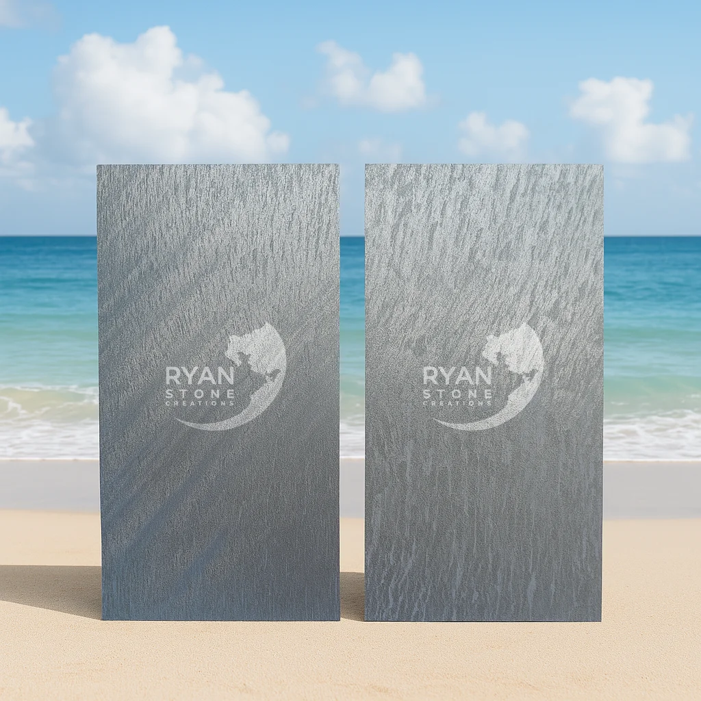 Black Galaxy Slate flexible stone veneer variations by Ryan Stone Creations