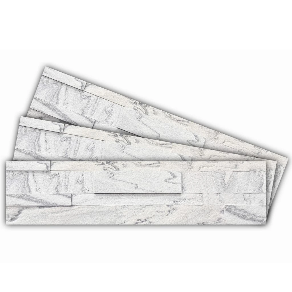 Arctic White Marble Veneer Peel and stick 3D wall panel by Ryan Stone Creations