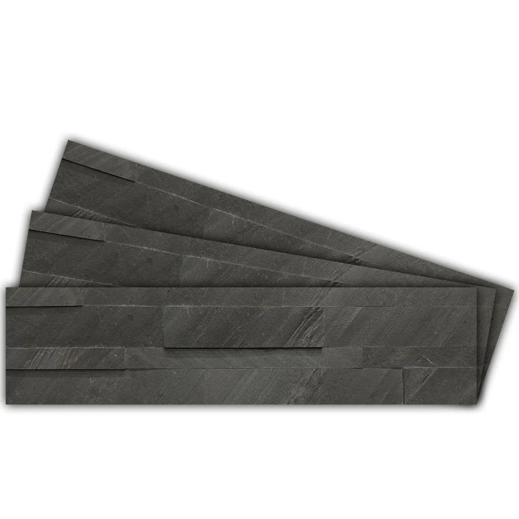 Ocean Black Slate Veneer Peel and stick 3D wall panel