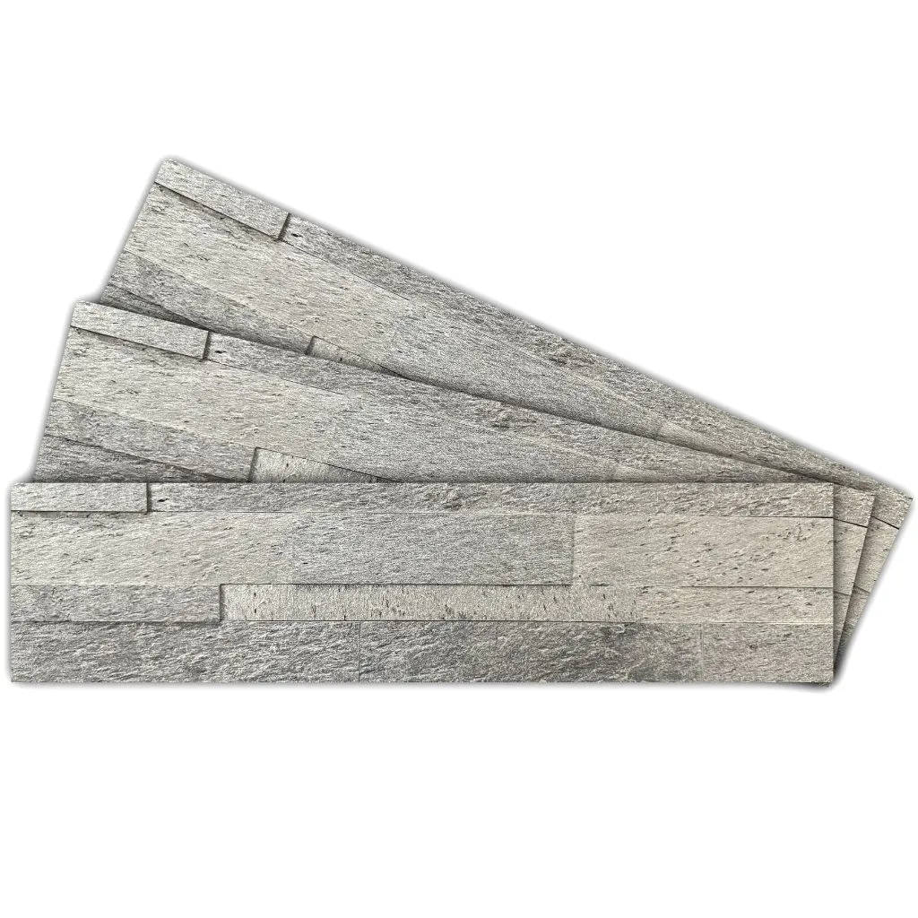 Silver Shine Slate Veneer Peel and stick 3D wall panel by Ryan Stone Creations