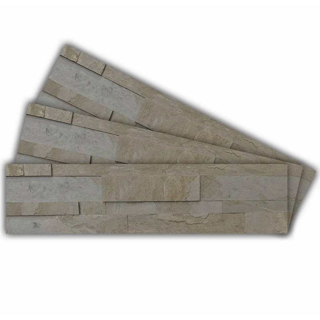 Tan brown slate Veneer Peel and stick 3D wall panel